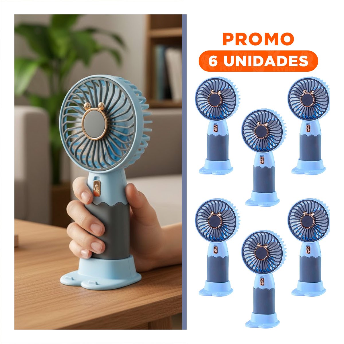 PACK6 CIRCULADOR PORTATIL RECARGABLE CON OREJITAS PRACTICO RESISTENTE Y MODERNO - 1