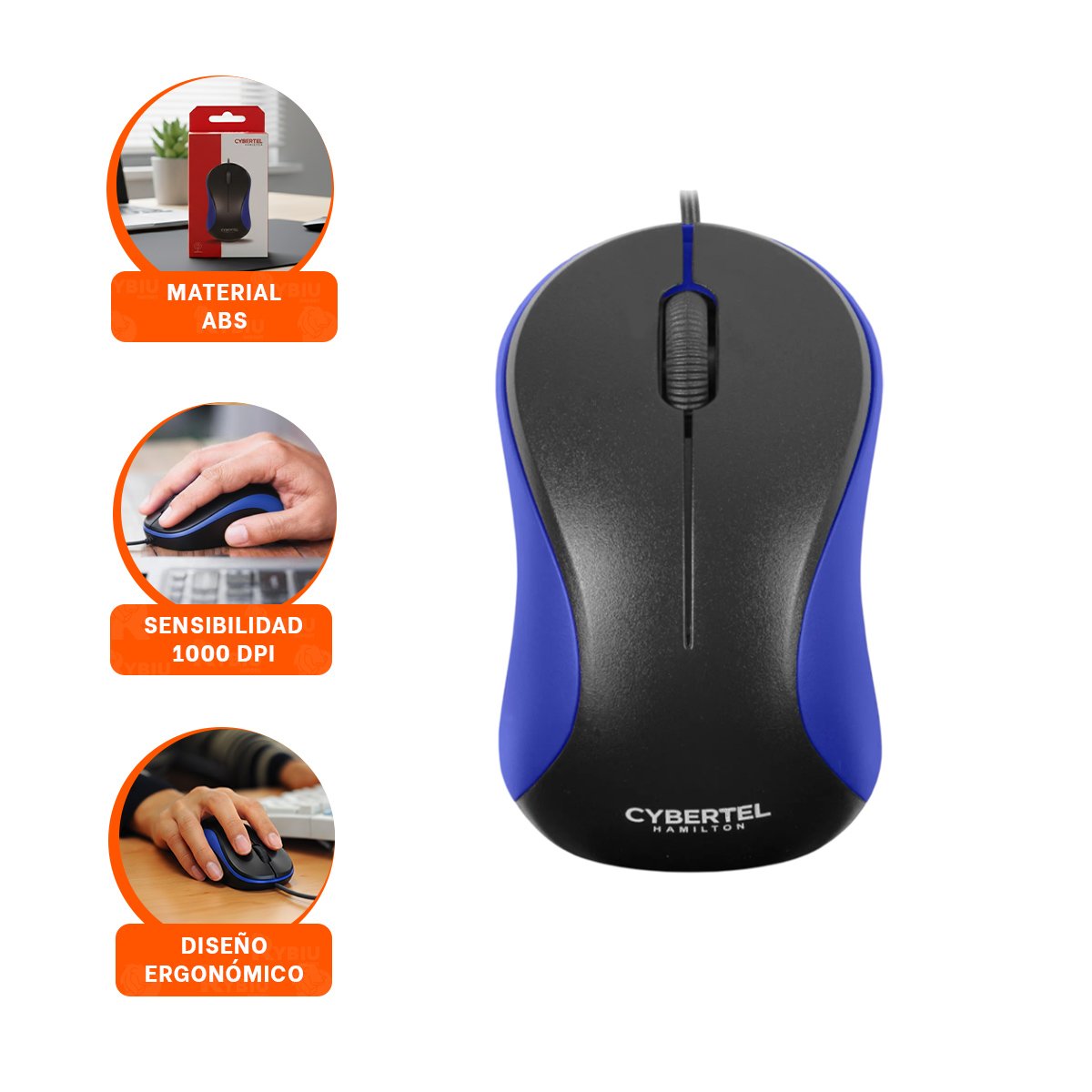 CONTROLADOR CYBERTEL AZUL Y NEGRO GAMER CON PRECISION MEJORADA - 3