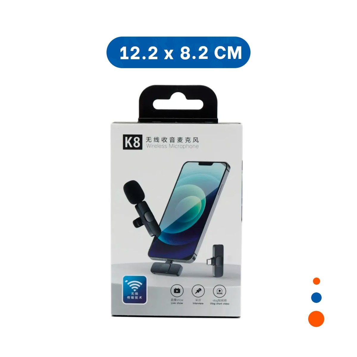 RECEPTOR INALAMBRICO SOLAPERO NEGRO MODERNO PARA CREACION DE CONTENIDO Y+PAPEL REGALO - 4