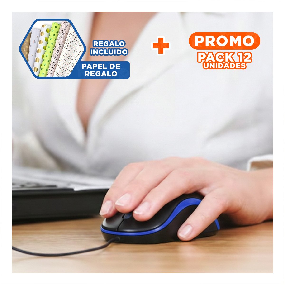 PACK12 DISPOSITIVO CYBERTEL AZUL Y NEGRO CON DISENO ERGONOMICO Y+PAPEL REGALO - 1