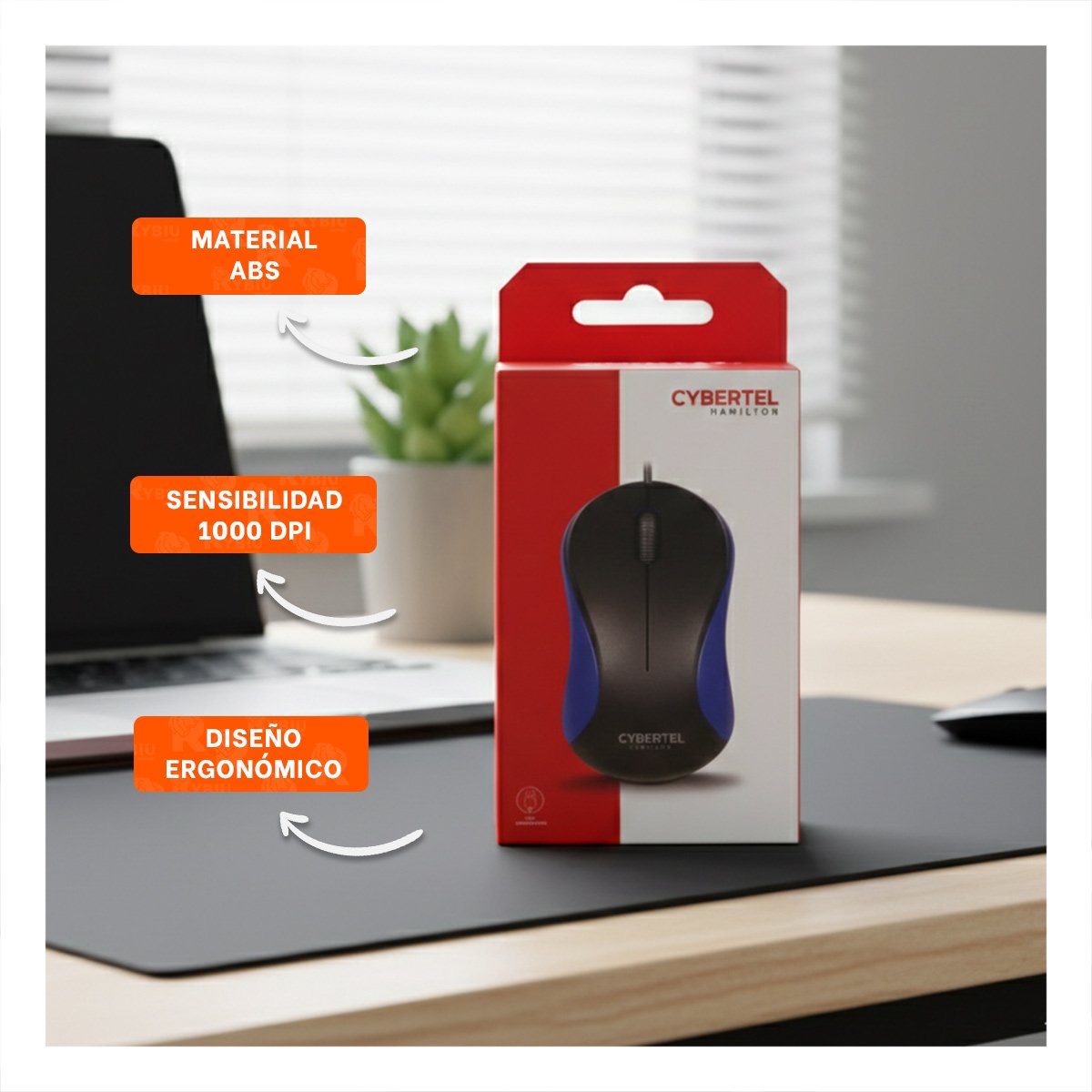 PACK6 CONTROLADOR CYBERTEL AZUL Y NEGRO USB PARA OFICINA Y HOGAR Y+PAPEL REGALO - 2