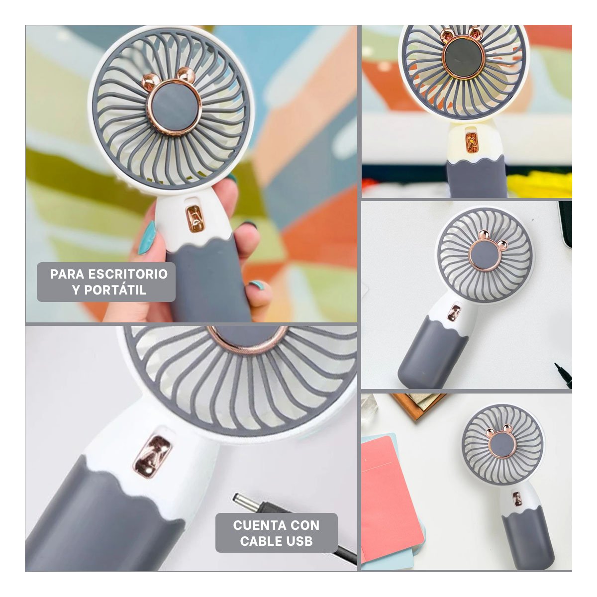 PACK6 CIRCULADOR SOLAR CON OREJITAS PORTATIL RECARGABLE RAPIDO EFICIENTE Y+PAPEL REGALO - 3
