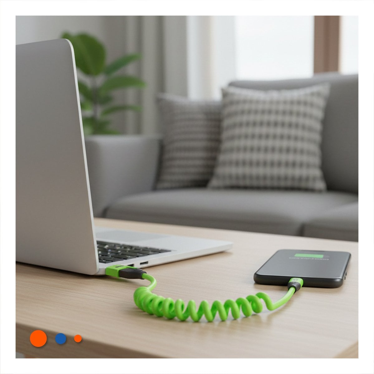 PACK12 ACCESORIO RESORTE 4 EN 1 USB C 1,5M VERDE CABLE DE CARGA PARA CELULAR Y+REGALO STICKER - 3
