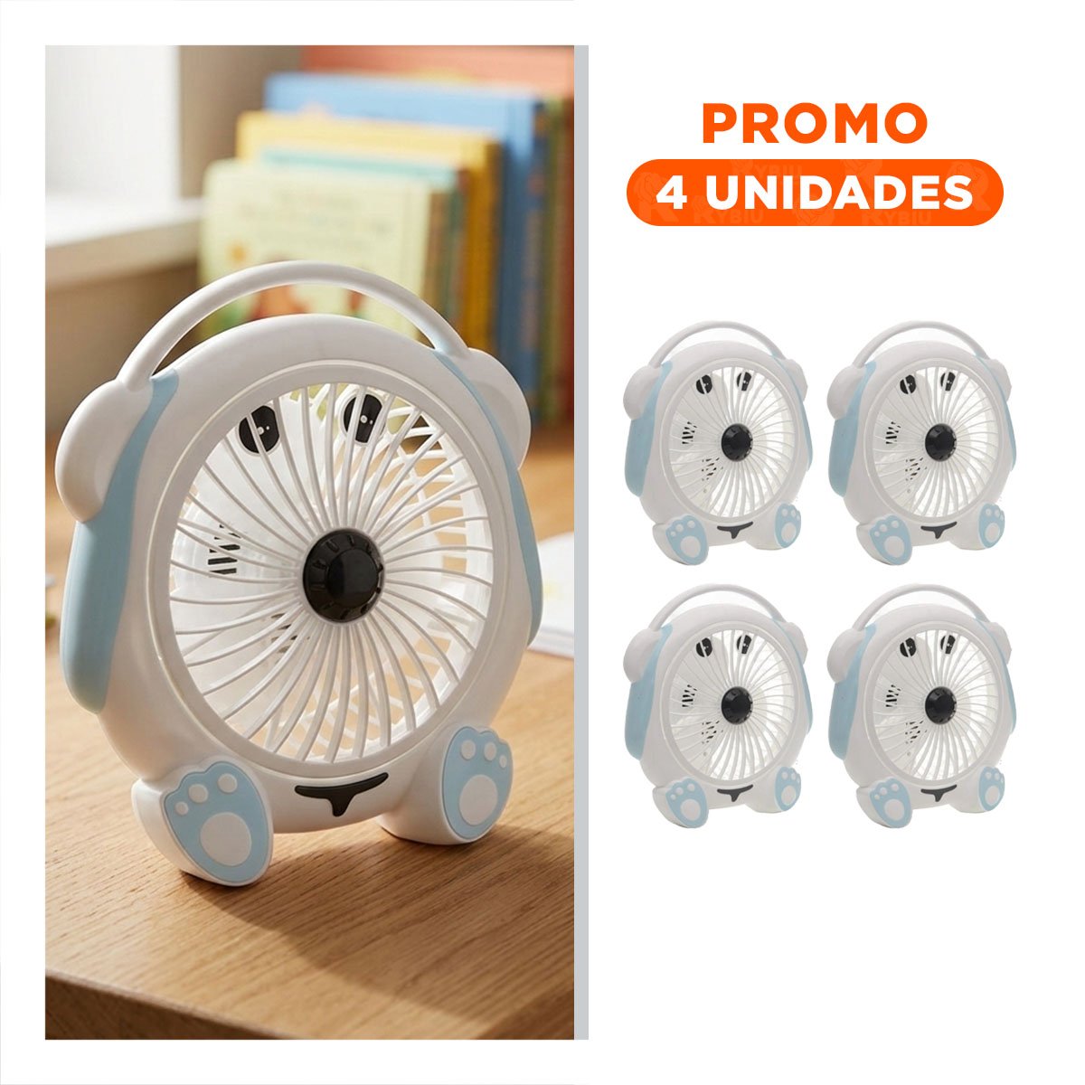 PACK4 REFRIGERADOR PORTATIL BLANCO DE MESA PERRITO CON CELESTE COMPACTO Y+REGALO STICKER - 1