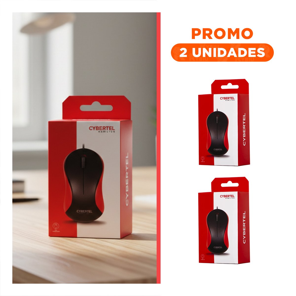 PACK2 DISPOSITIVO CYBERTEL ROJO Y NEGRO GAMER PARA USO DIARIO - 1