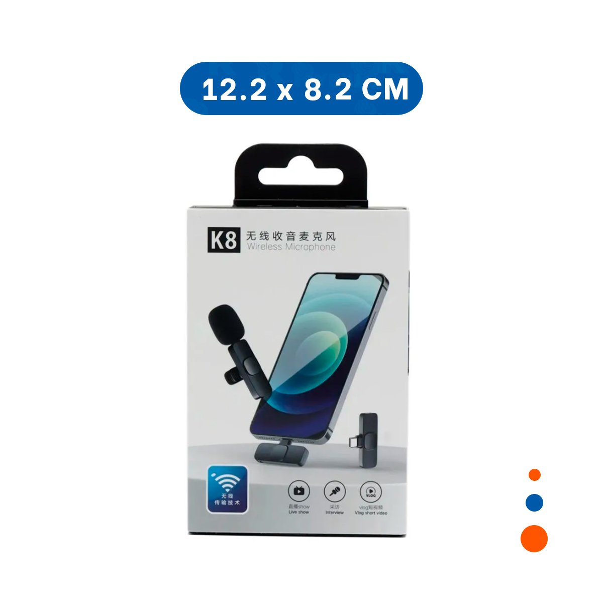 PACK6 MICROFONO INALAMBRICO SOLAPERO NEGRO MODERNO PARA CLASES VIRTUALES Y+REGALO STICKER - 4