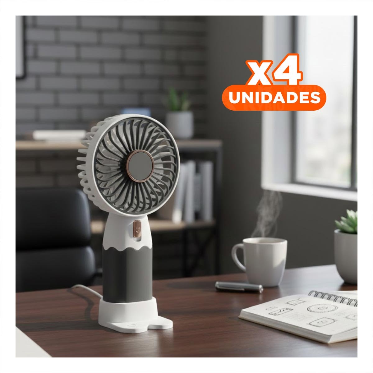 PACK4 CIRCULADOR SOLAR RECARGABLE CON OREJITAS PORTATIL POTENTE EFICIENTE Y LIGERO - 1