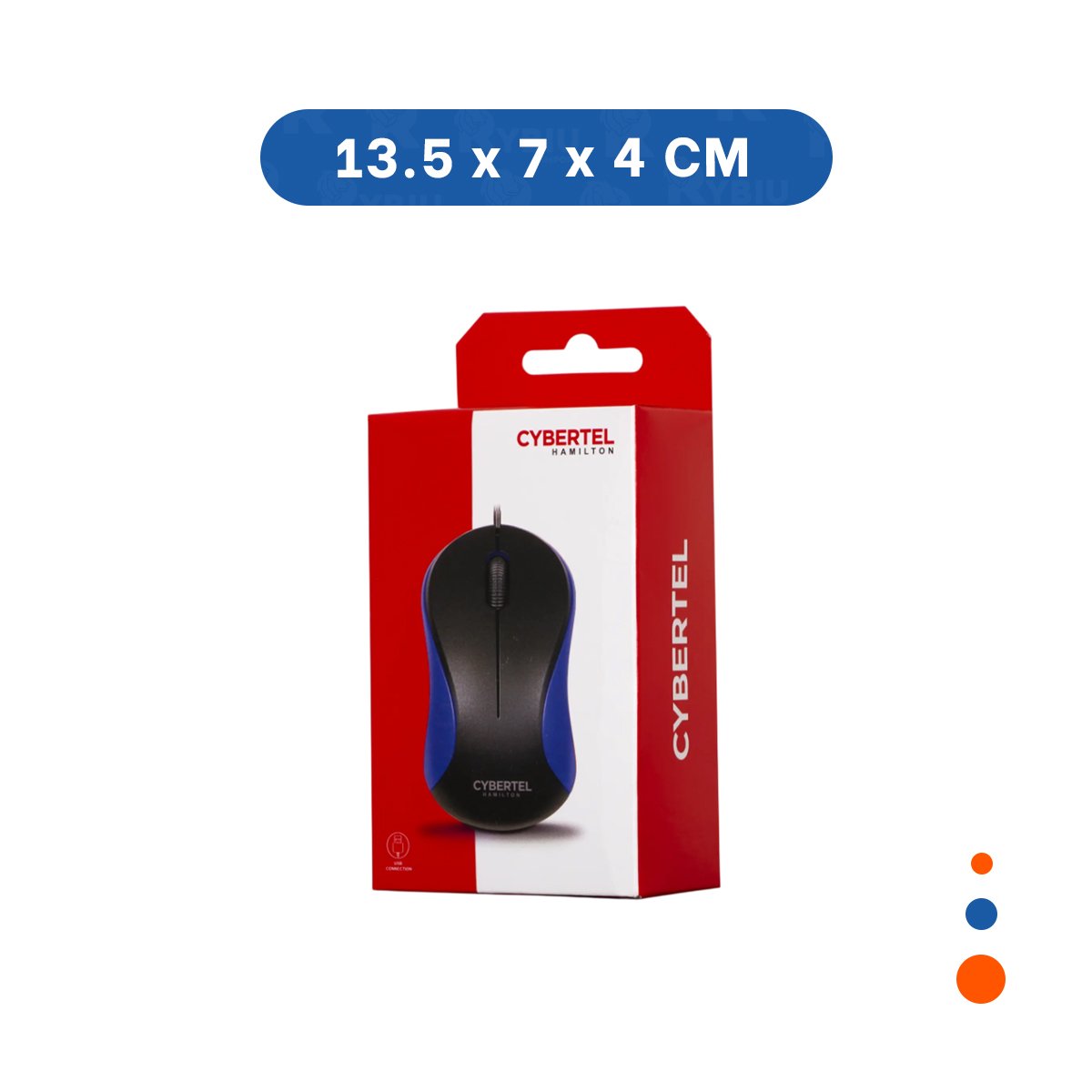 PACK6 MOUSE CYBERTEL AZUL Y NEGRO CON SENSOR OPTICO Y CABLE LARGO Y+REGALO STICKER - 4