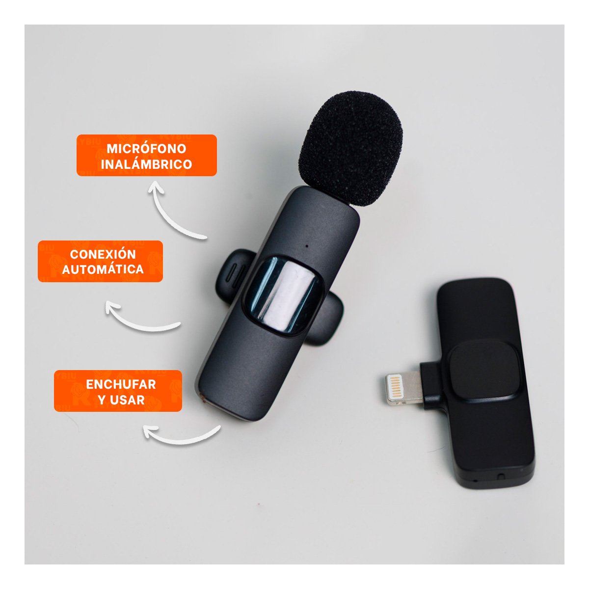 GRABADOR INALAMBRICO SOLAPERO NEGRO MODERNO PARA VIDEO Y STREAMING Y+POST IT - 2