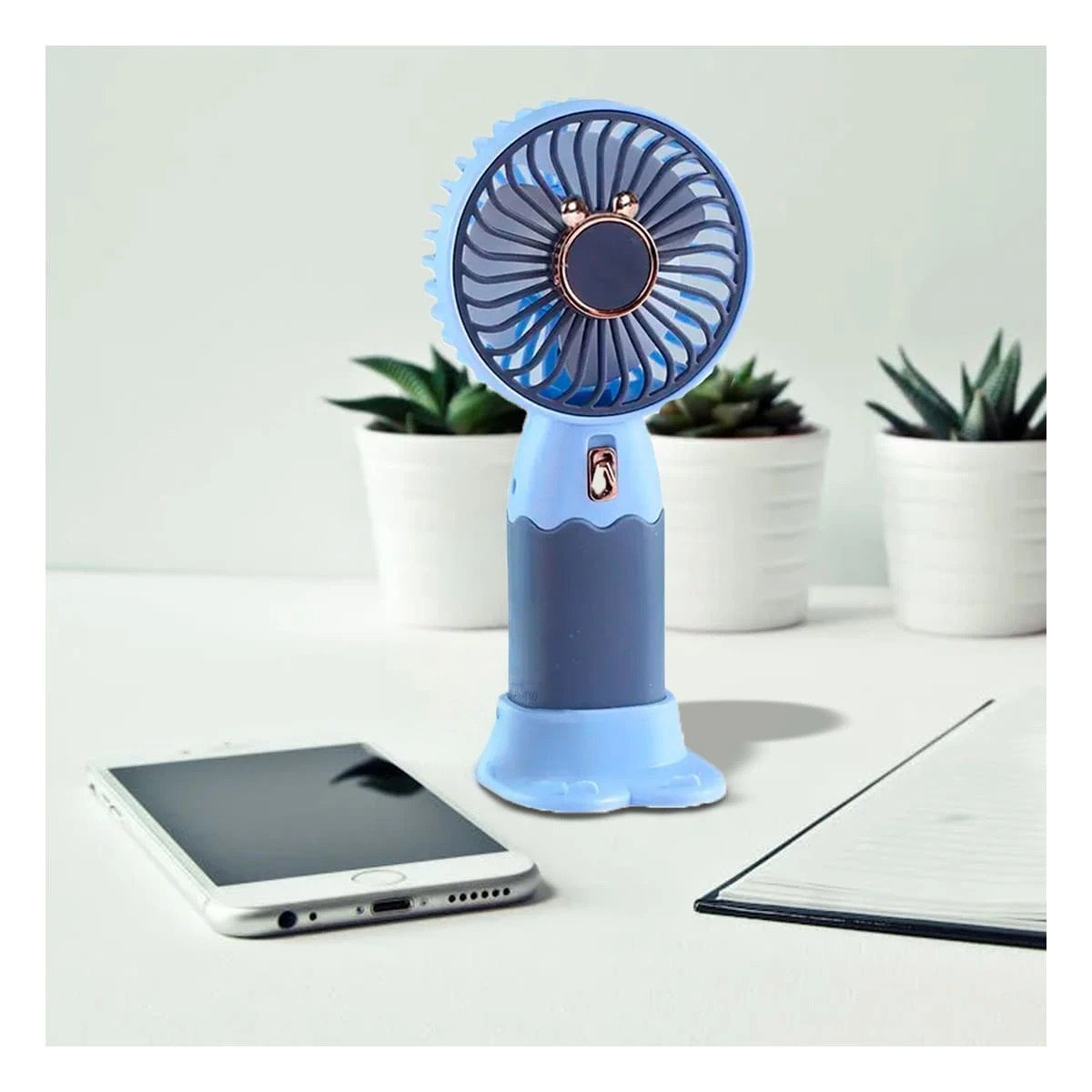 PACK12 VENTILACION CON OREJITAS SOLAR PORTATIL RECARGABLE VERSATIL EFICIENTE Y+PAPEL REGALO - 5