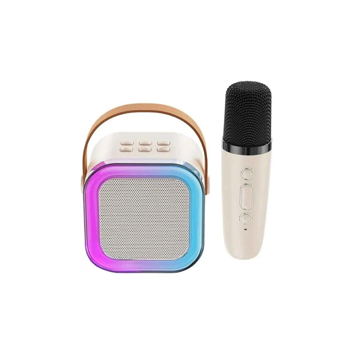 PACK12 REPRODUCTOR RECARGABLE BEIGE CON MICROFONO INALAMBRICO MINI VERSATIL Y+REGALO STICKER - 2