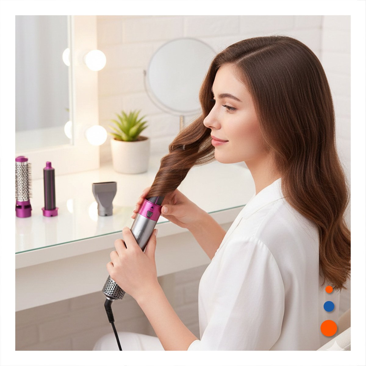 PACK2 CEPILLO SECADOR 5 EN 1 PLOMO Y FUCSIA PARA CABELLO CON VOLUMEN Y+PAPEL REGALO - 2