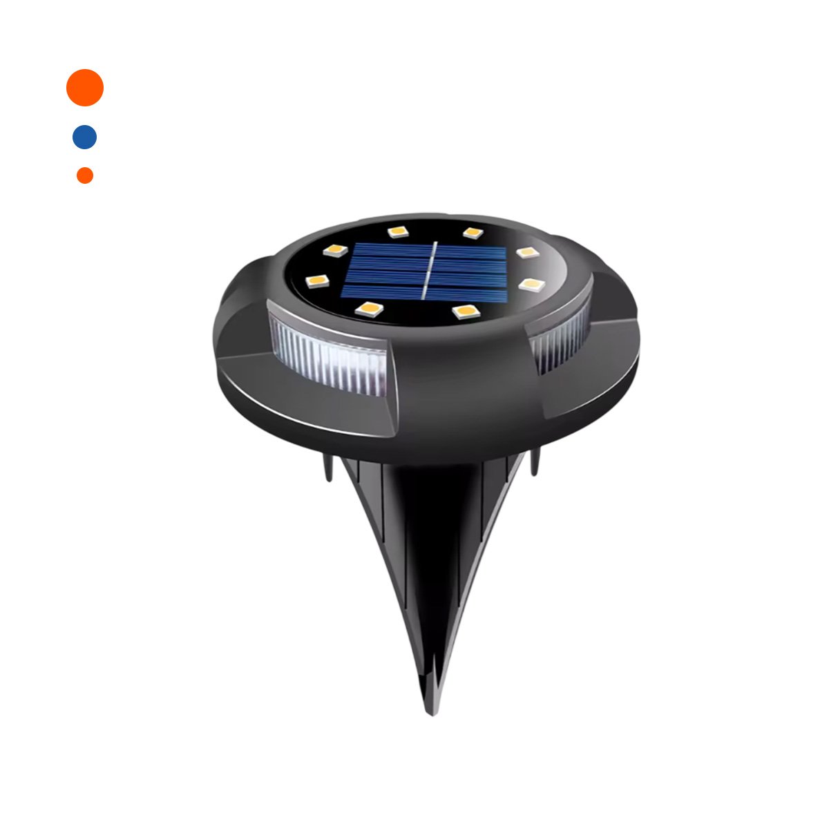 LAMPARA SOLAR TIPO DISCO 11X13,5CM NEGRO PARA DECORACION EXTERIOR DE CASA Y+PAPEL REGALO - 1