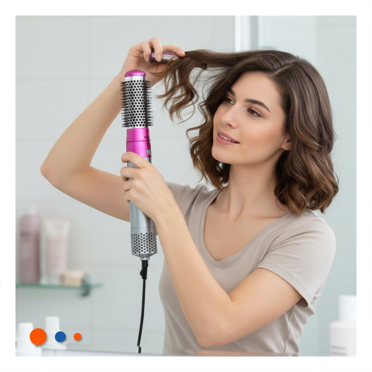PACK4 CEPILLO ELECTRICO 5 EN 1 PLOMO Y FUCSIA PARA CABELLO LACIO Y+REGALO STICKER - 5