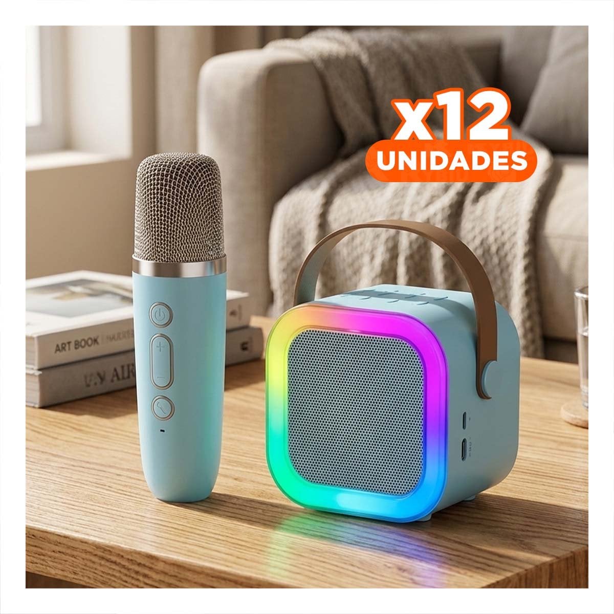 PACK12 DISPOSITIVO MINI CELESTE CON MICROFONO USB AVANZADO Y RAPIDO FUNCIONAL - 1