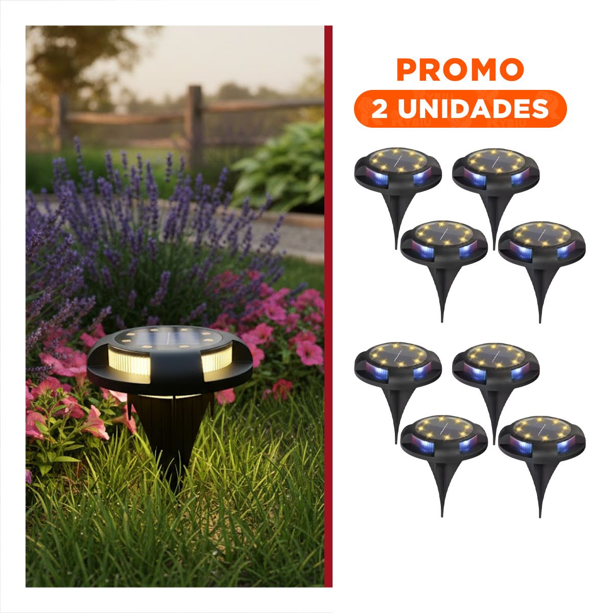 PACK2 ILUMINACION SOLAR TIPO DISCO 11X13,5CM NEGRO PARA ILUMINAR PATIO EXTERIOR - 1