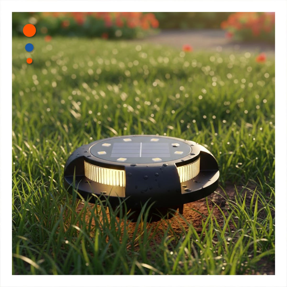 PACK2 ILUMINACION SOLAR TIPO DISCO 11X13,5CM NEGRO PARA ILUMINAR PATIO EXTERIOR - 2