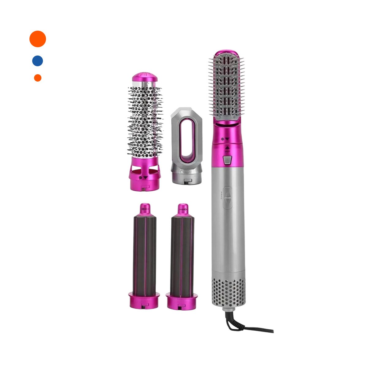 CEPILLO SECADOR 5 EN 1 PLOMO Y FUCSIA CON POTENCIA AJUSTABLE Y+PAPEL REGALO - 1