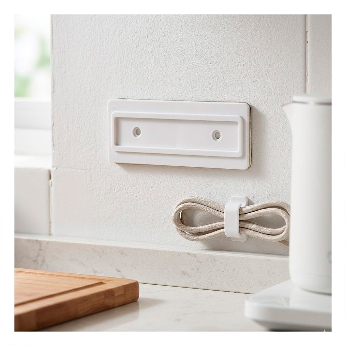 SOPORTE AUTOADHESIVO PARA EXTENSION BLANCO 10X4CM BASE FIJACION REGLETA Y+LIGAS REGALO - 1