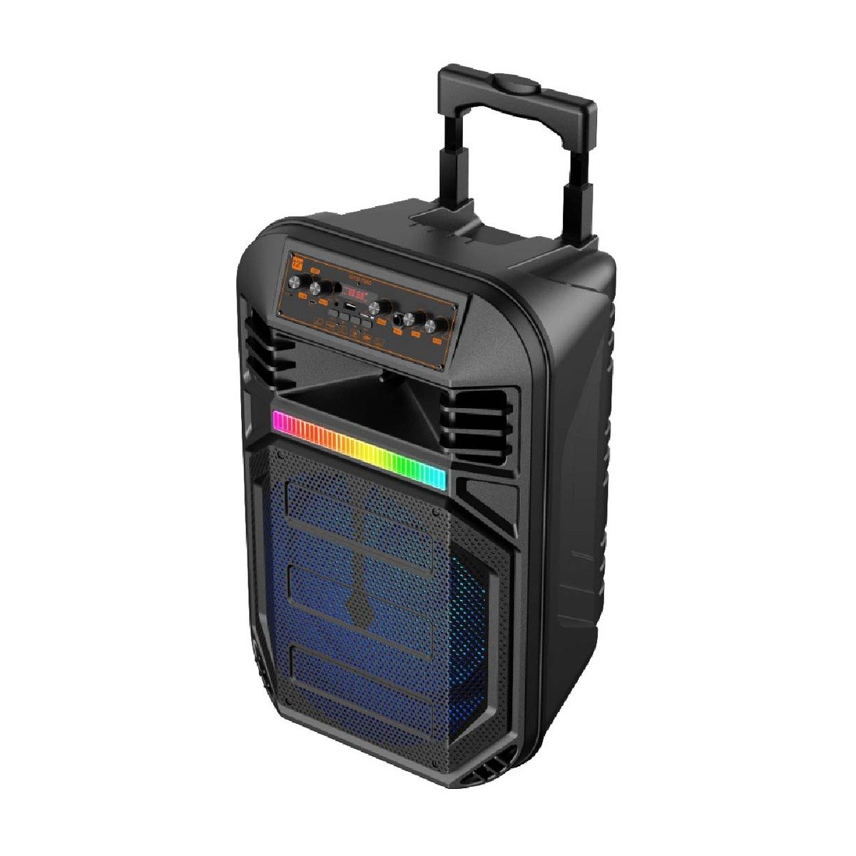 AUDIO RECARGABLE PARA PARLANTE 12 PULGADAS NEGRO CON LLANTAS RECTANGULAR Y+REGALO STICKER - 3