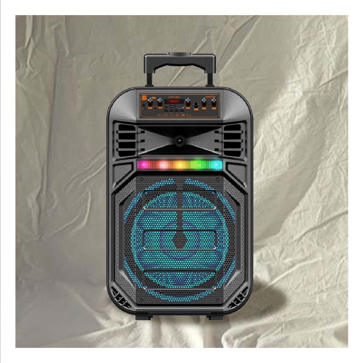 AUDIO RECARGABLE PARA PARLANTE 12 PULGADAS NEGRO CON LLANTAS RECTANGULAR Y+REGALO STICKER - 5