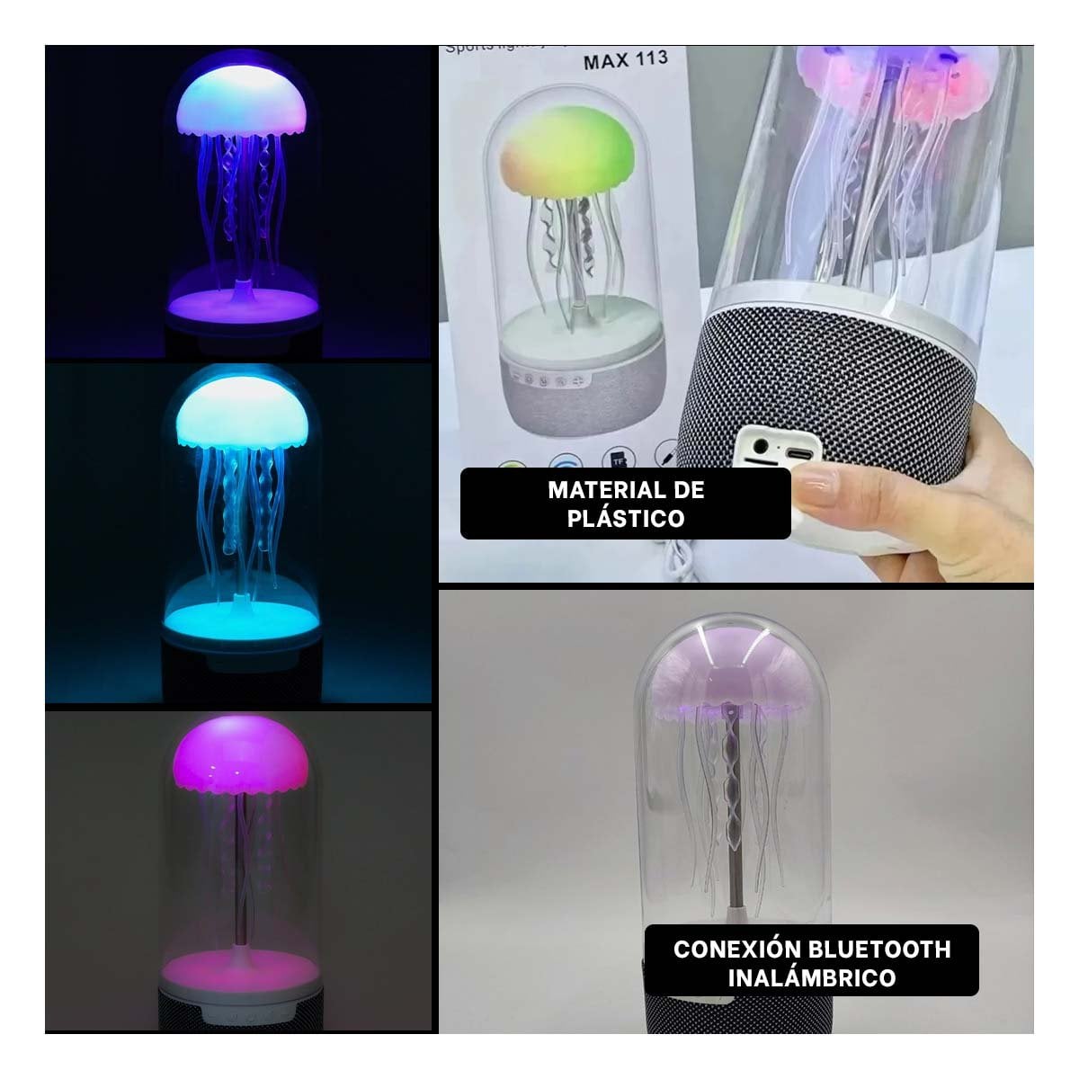 PACK2 COLUMNA PORTATIL CON PARLANTE 12 PULGADAS NEGRO LUCES LATERALES Y+PAPEL REGALO - 3