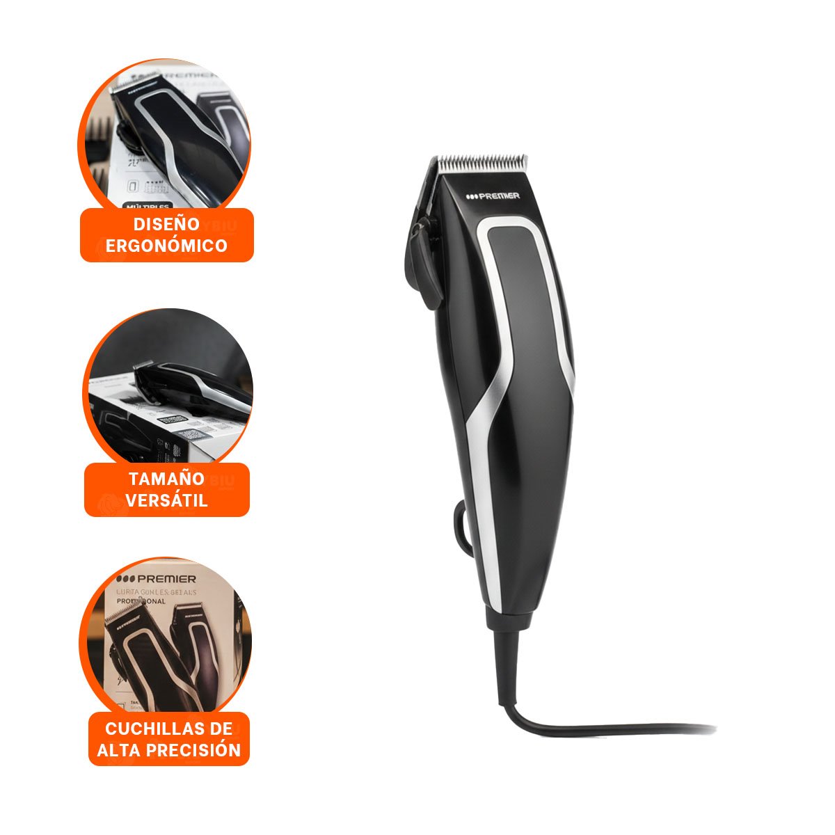 CORTAPELO PREMIER NEGRO PARA ESTILO DE CABELLO EN HOGAR - 3