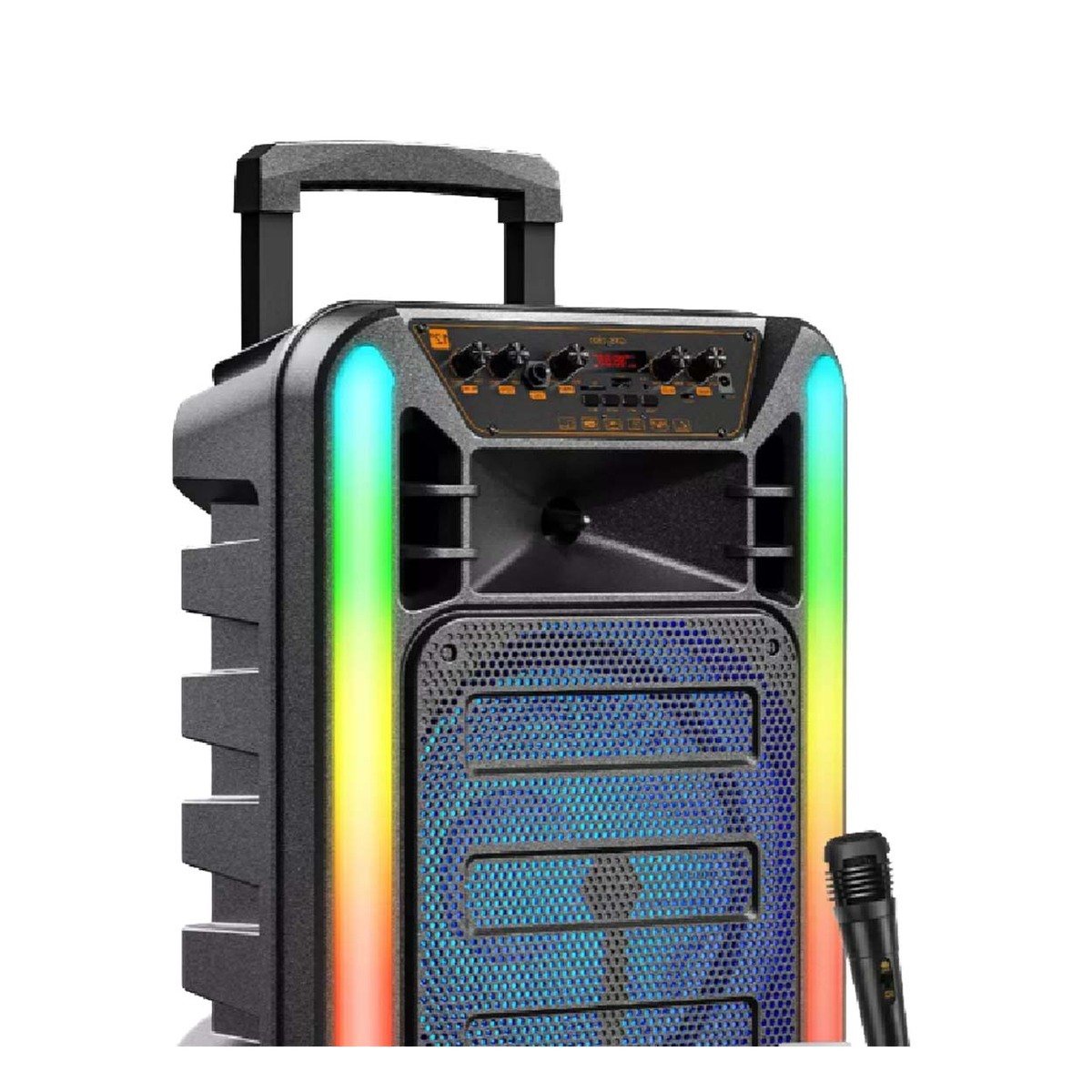 AUDIO RECARGABLE PARA PARLANTE 12 PULGADAS NEGRO CON LLANTAS RECTANGULAR Y+REGALO STICKER - 3