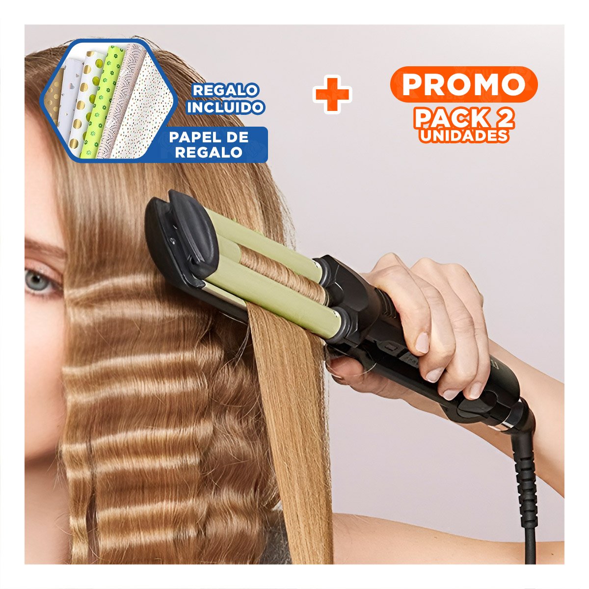 PACK2 AFEITADORA CABELLO NEGRO DORADO CON CUCHILLA FINA PARA PERFILADO PRECISO Y+PAPEL REGALO - 1