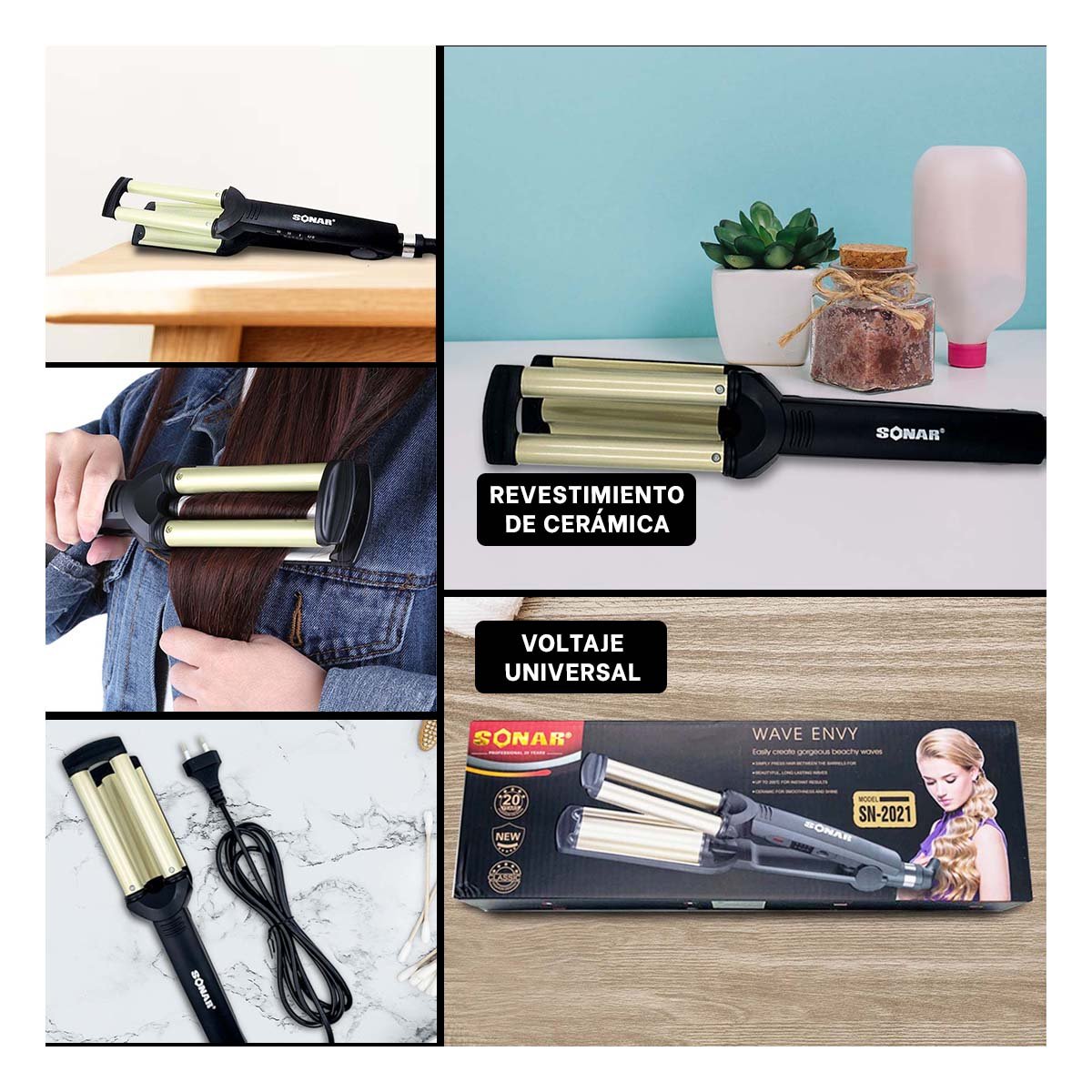 RECORTADORA CABELLO NEGRO DORADO CON CORTE PRECISO PARA ESTILO Y PERFILADO Y+POST IT - 1