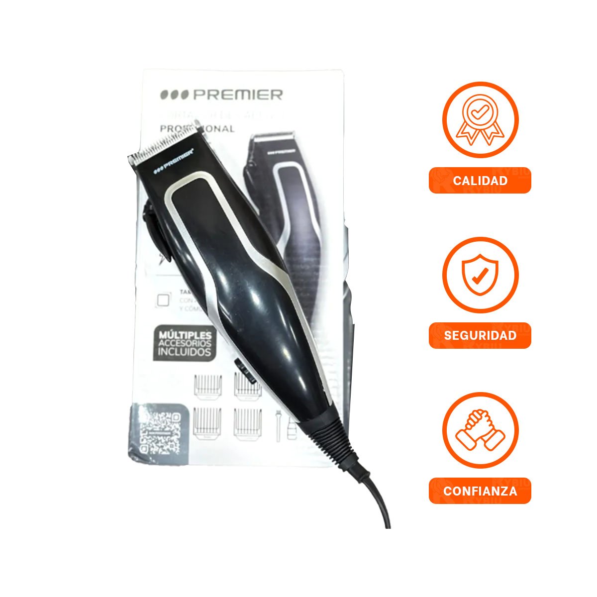 PACK6 AFEITADORA CABELLO PREMIER NEGRA PARA CORTE PRACTICO EN HOGAR Y+REGALO STICKER - 2