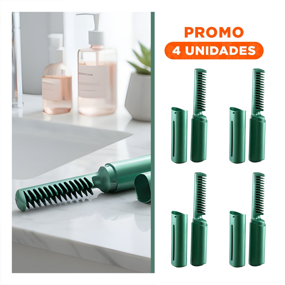 PACK4 DESENREDADOR PEINADOS COMPACTOS ROSADO 2 EN 1 INALAMBRICO Y+REGALO STICKER - 1