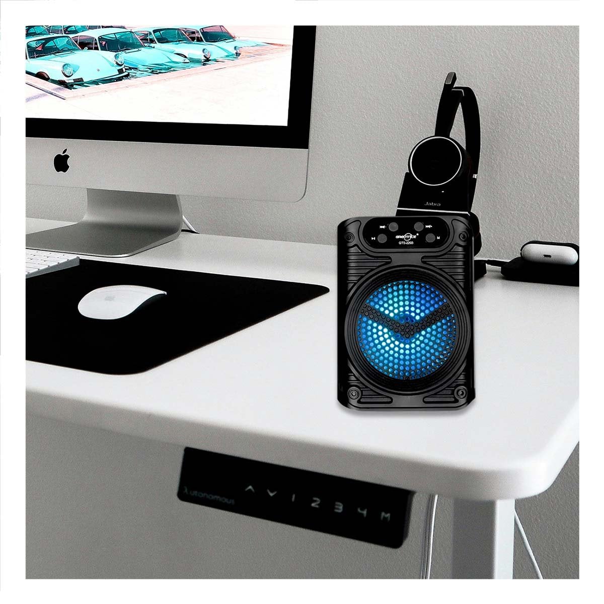AUDIO PARA PARLANTE 12 PULGADAS NEGRO CON MICROFONO PARA EVENTOS Y REUNIONES RECTANGULAR - 1