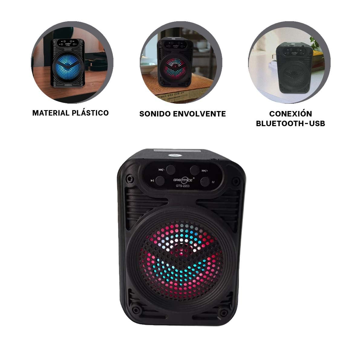 AUDIO PARA PARLANTE 12 PULGADAS NEGRO CON MICROFONO PARA EVENTOS Y REUNIONES RECTANGULAR - 3
