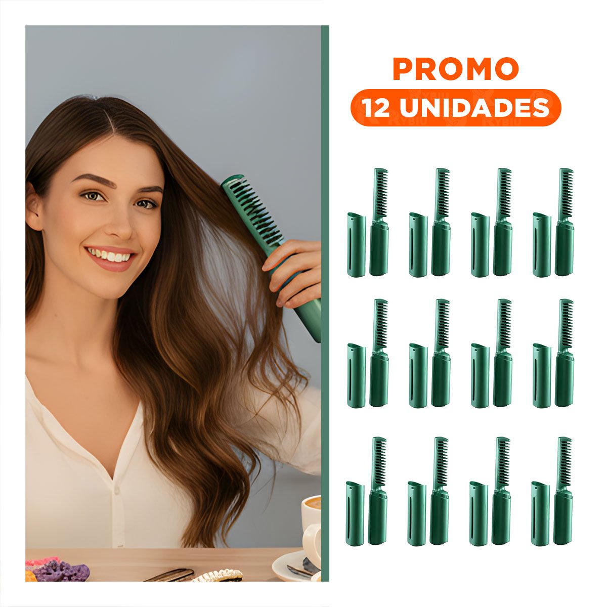 PACK12 MOLDEADOR CABELLO FIRME 2 EN 1 ROSADO INALAMBRICO PARA PEINADOS Y+REGALO STICKER - 1