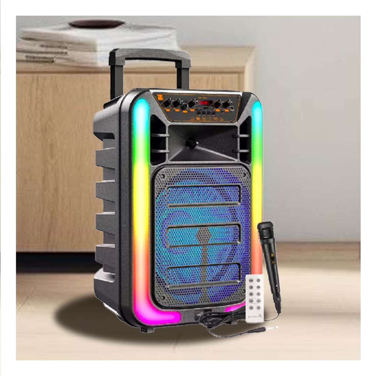 AUDIO PORTATIL PARA PARLANTE RECTANGULAR 12 PULGADAS NEGRO PARA USO DIARIO Y+PAPEL REGALO - 5