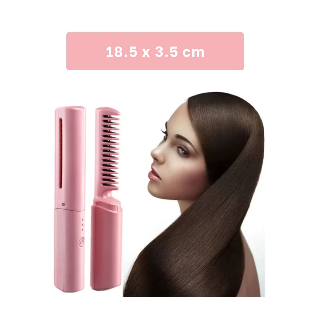 PACK12 MOLDEADOR CABELLO FIRME 2 EN 1 ROSADO INALAMBRICO PARA PEINADOS Y+REGALO STICKER - 4
