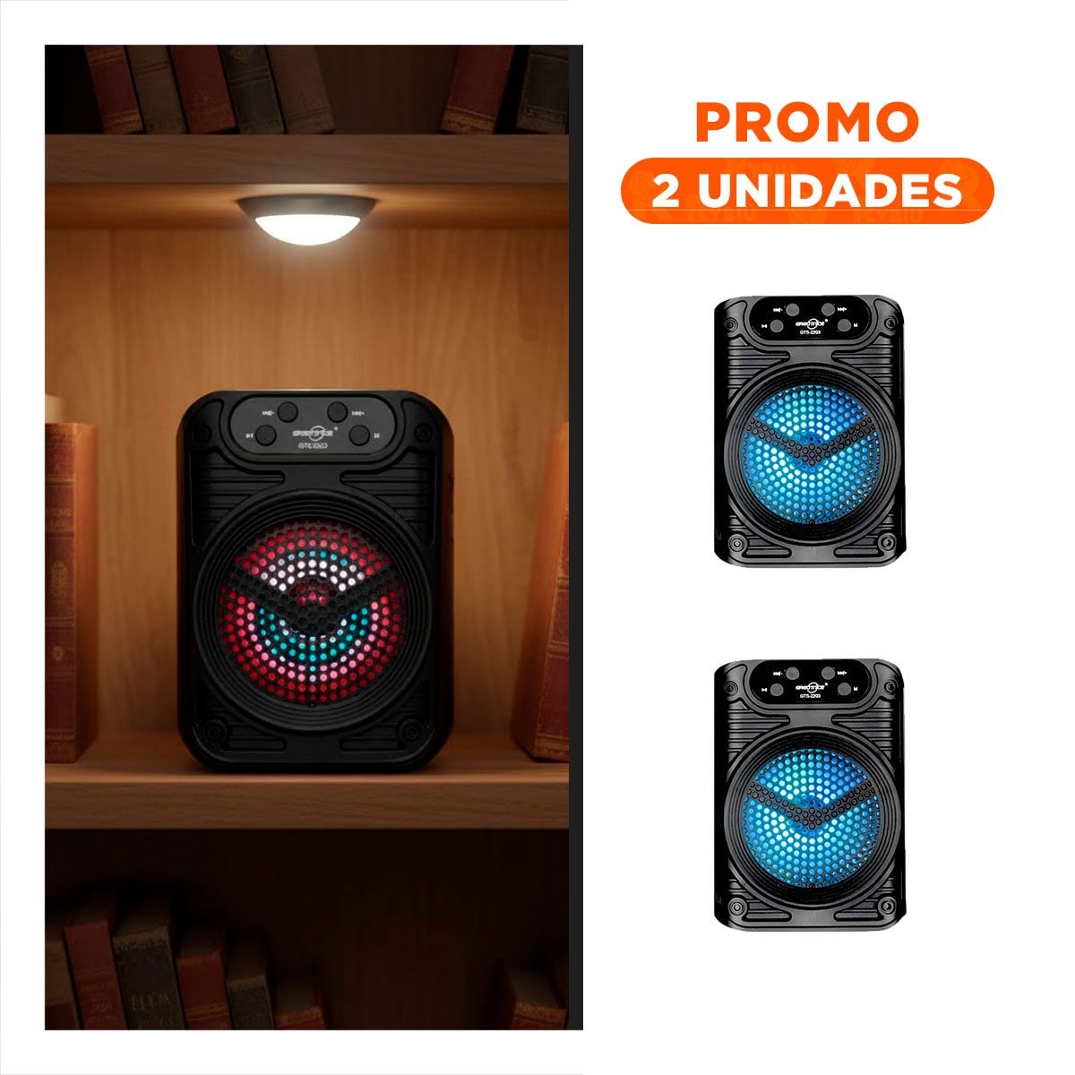 PACK2 COLUMNA PARA PARLANTE 12 PULGADAS NEGRO CON MICROFONO PARA EVENTOS LUCES LATERALES - 1