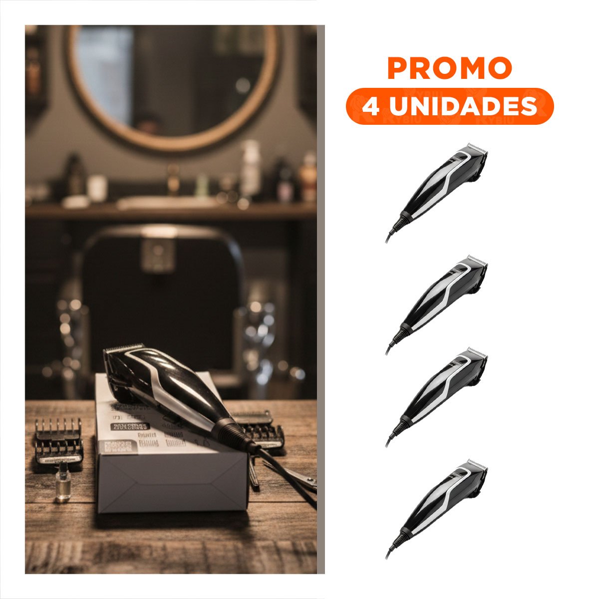 PACK4 CORTAPELO PREMIER NEGRO PARA CORTE PERSONAL EN CASA Y+REGALO STICKER - 1