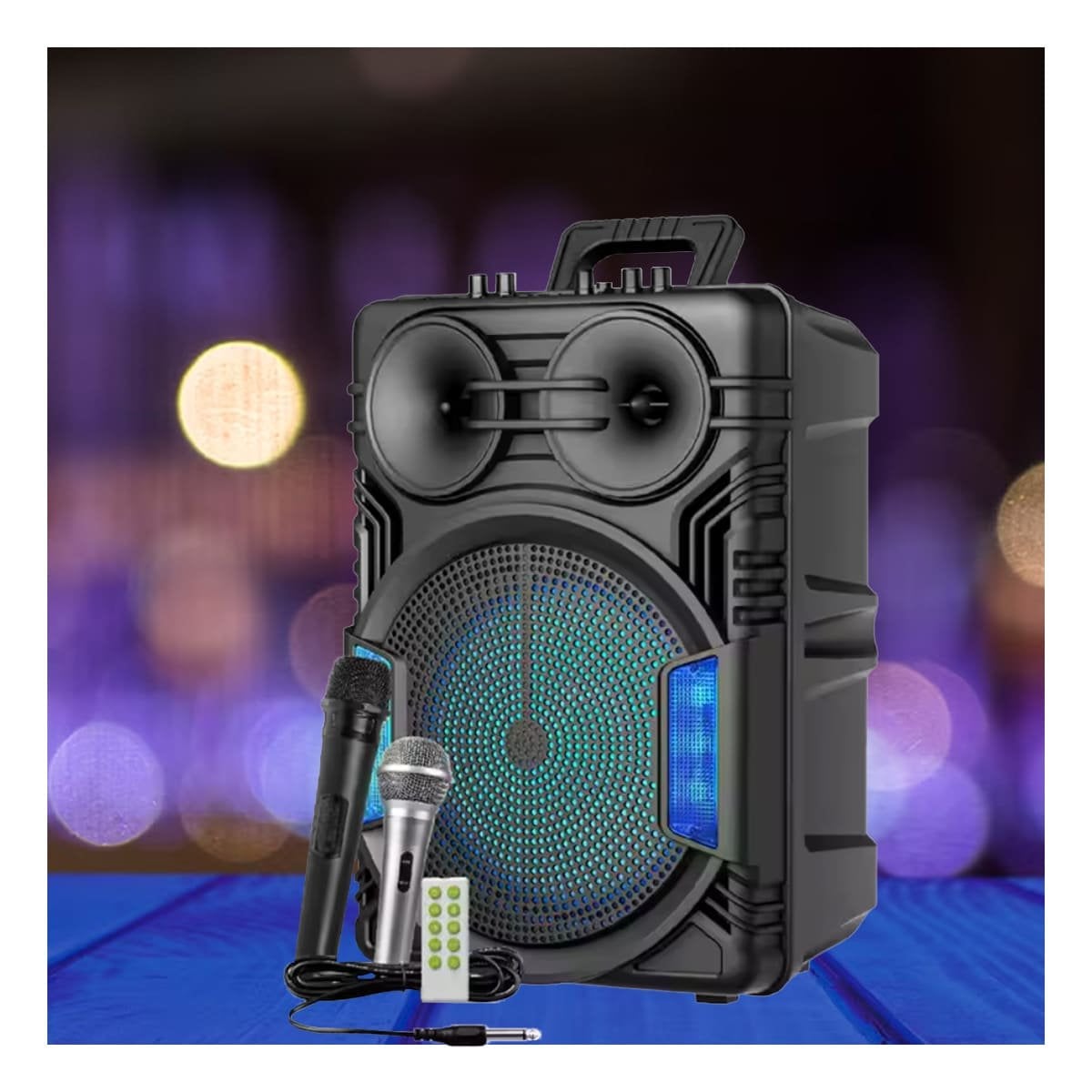 AUDIO CON RUEDAS PARA PARLANTE 12 PULGADAS NEGRO RECTANGULAR PARA EVENTOS Y+LIGAS REGALO - 1
