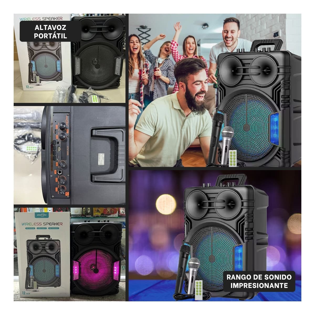 AUDIO CON RUEDAS PARA PARLANTE 12 PULGADAS NEGRO RECTANGULAR PARA EVENTOS Y+LIGAS REGALO - 5