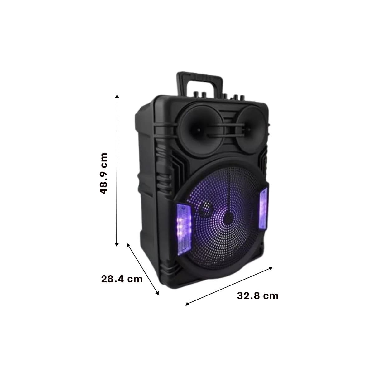 PACK2 COLUMNA RECARGABLE CON PARLANTE 12 PULGADAS NEGRO RECTANGULAR Y+REGALO STICKER - 4