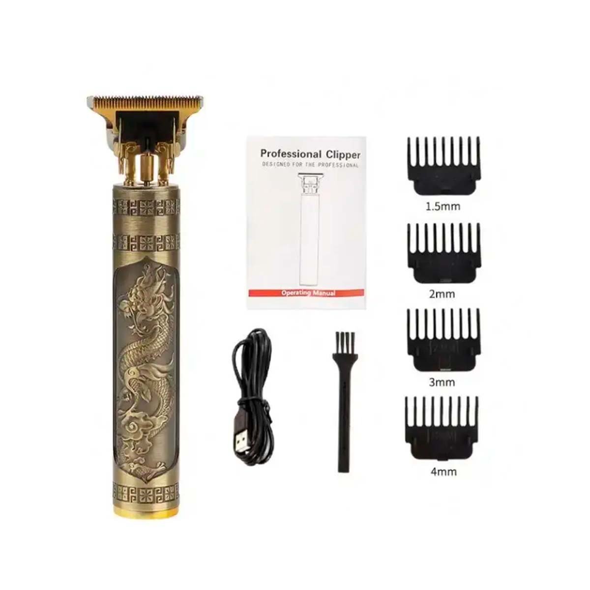 RECORTADORA CABELLO NEGRO DORADO CON CUCHILLA FINA PARA PERFILADO PRECISO Y+REGALO STICKER - 3