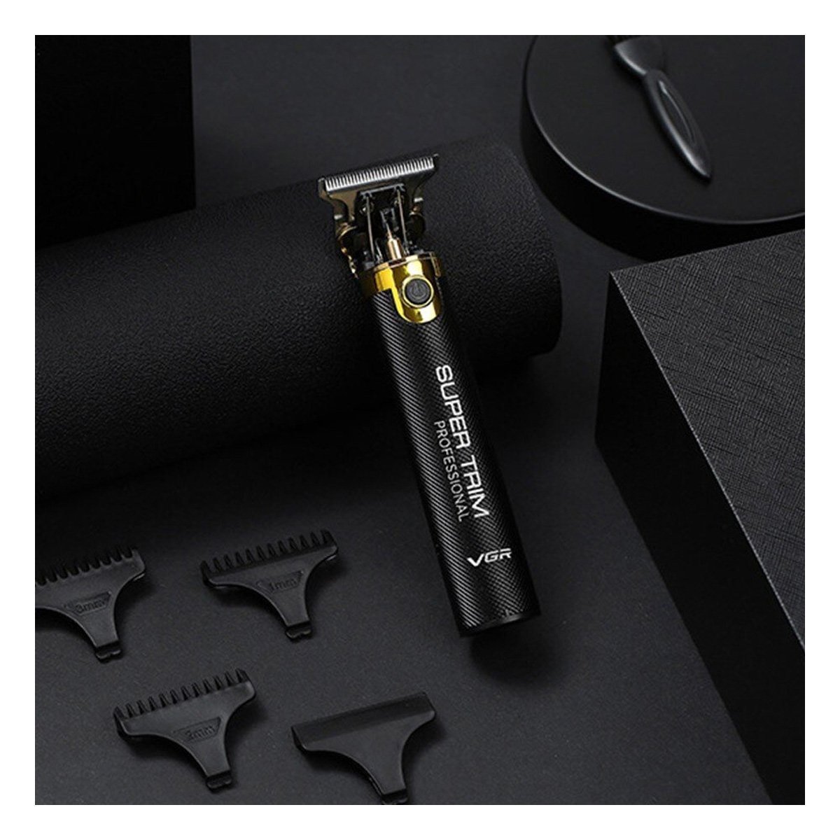 RECORTADORA CABELLO NEGRO Y DORADO CON CUCHILLA PRECISA PARA CORTE DETALLADO - 1