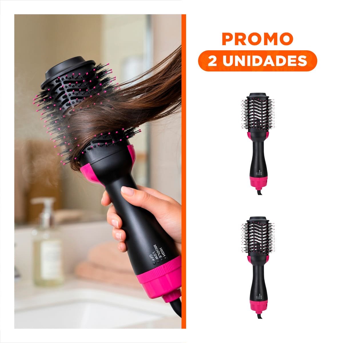 PACK2 ESTILIZADOR USO DIARIO 2 EN 1 ROSADO INALAMBRICO PARA CABELLO MALEABLE - 1