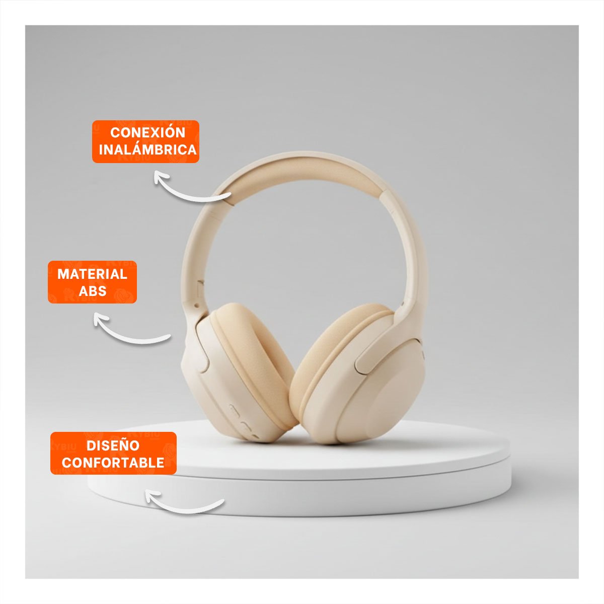 PACK6 AURICULAR WIRELESS CAQUI BLUETOOTH PORTATIL SONIDO CLARO PARA MOVIL Y+PAPEL REGALO - 2