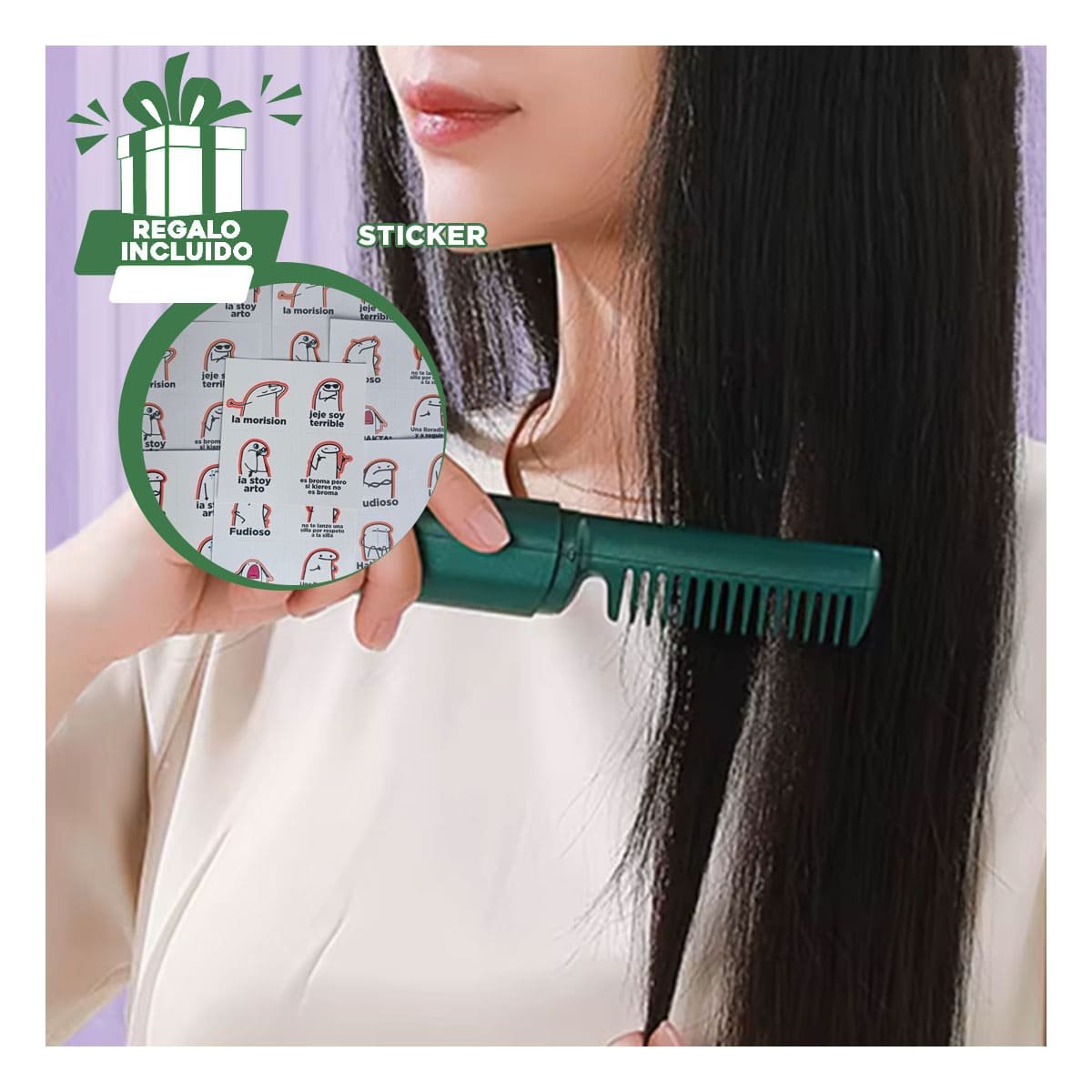CEPILLO PEINADOS UNICOS 2 EN 1 ROSADO INALAMBRICO PARA CABELLO RAPIDO Y+REGALO STICKER - 1