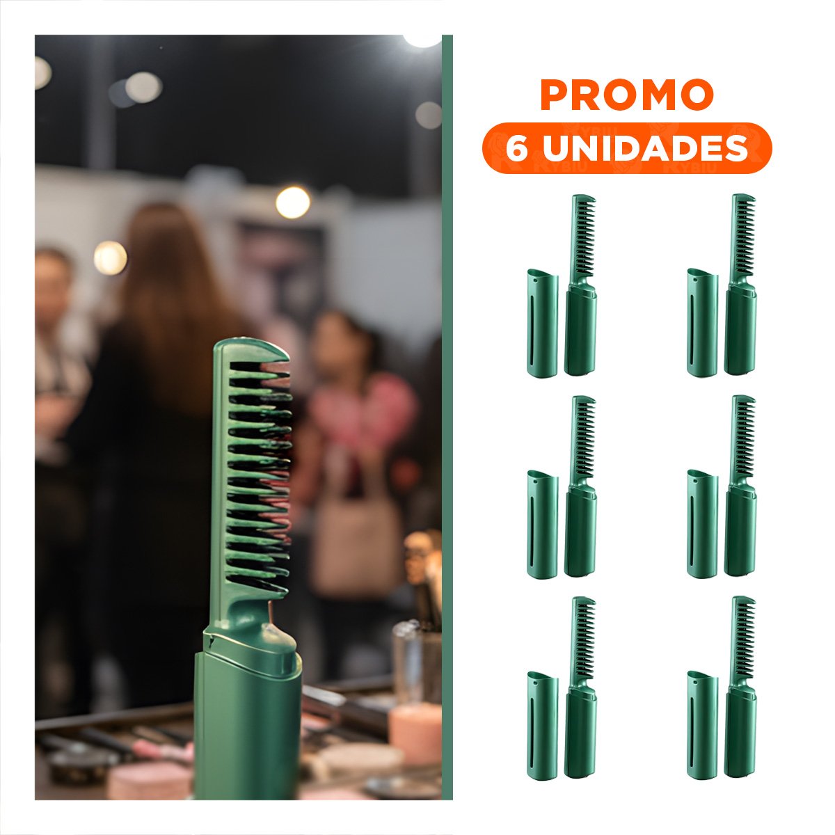PACK6 DESENREDADOR CABELLO UNIFORME 2 EN 1 ROSADO INALAMBRICO PARA PEINADOS SUELTOS - 1
