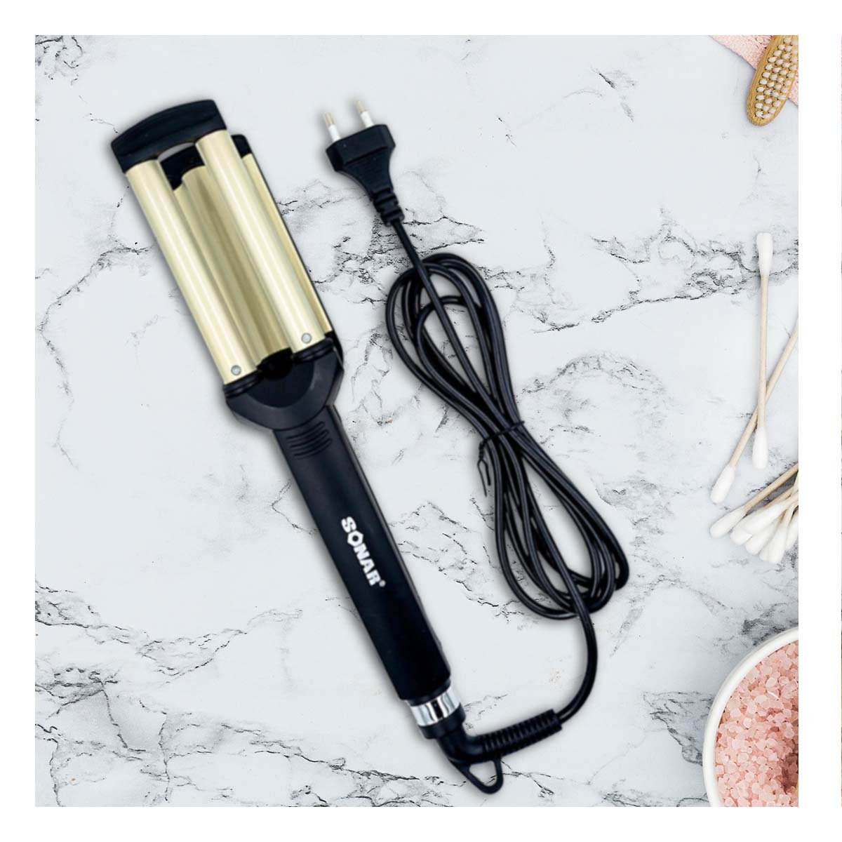 RECORTADORA PROFESIONAL CABELLO NEGRO Y DORADO CON CORTE FIRME Y DETALLE Y+LIGAS REGALO - 1