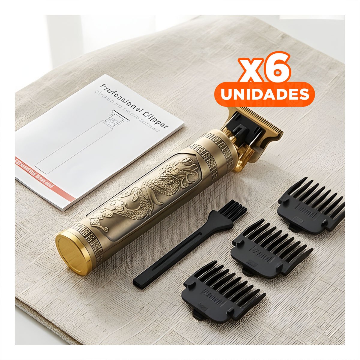 PACK4 TRIMMER NEGRO Y DORADO PARA CABELLO CON CORTE DEFINIDO Y PERFILADO FINO Y+REGALO STICKER - 1